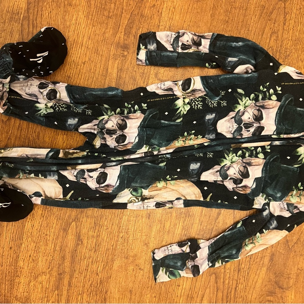 Skull Print Pajama Onesie